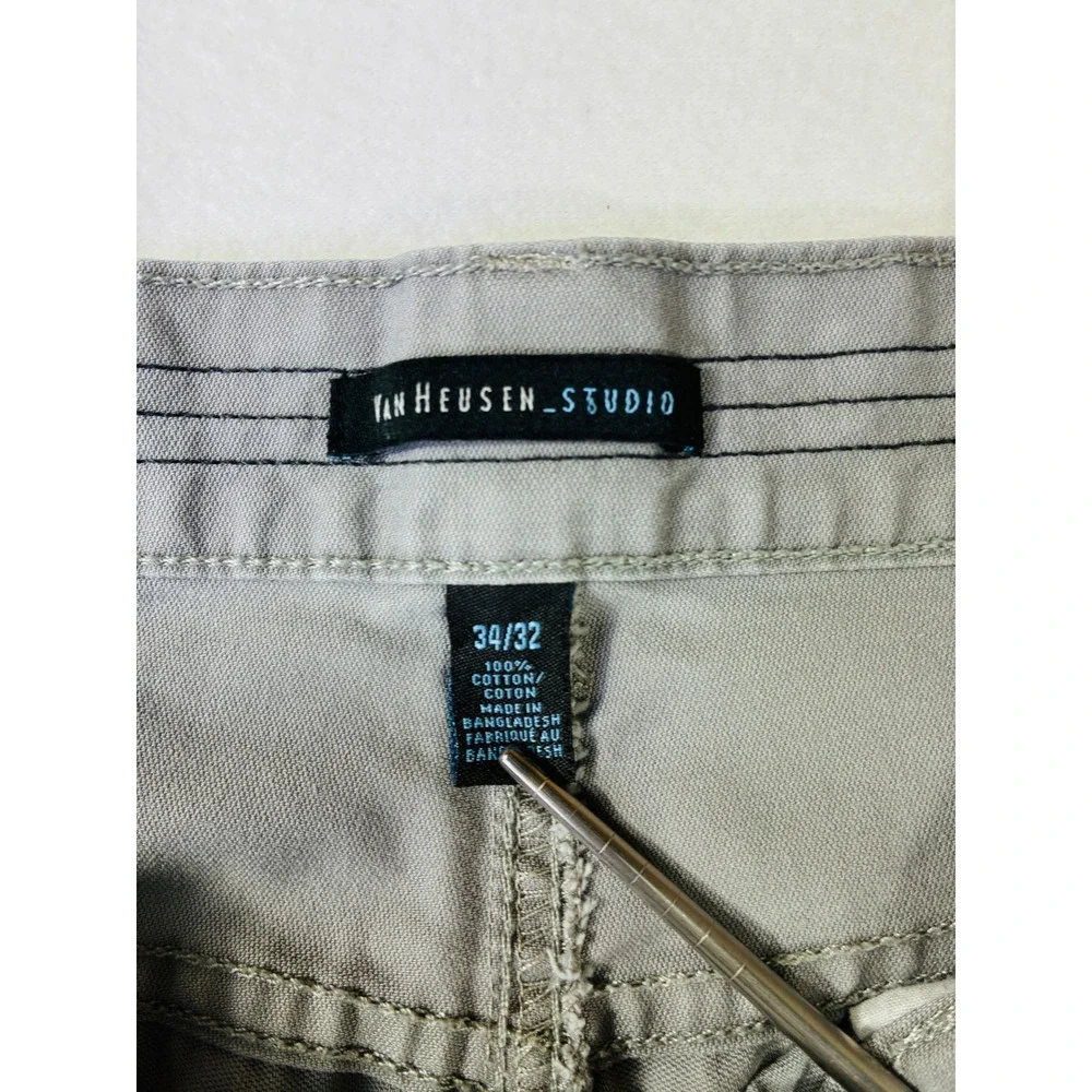 Van Heusen Studio Mens Gray Straight Leg Five Pocket Casual Pants 34x30